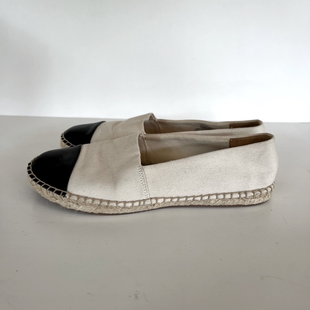 J. Crew Facto Canvas Espadrilles Flats with Black Cap Toe, size 8 - Picture 3 of 10